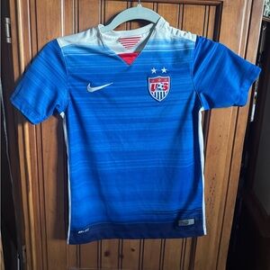 Nike Kids Blue and White Soccer Jersey